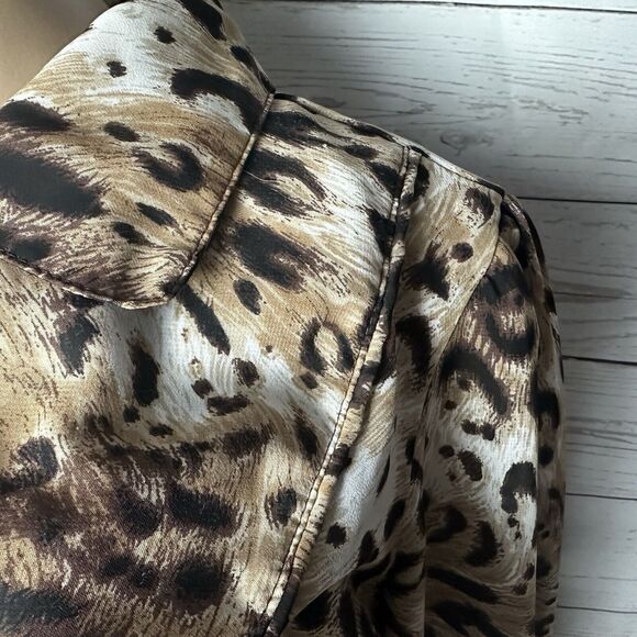 Sere Nade Leopard Print Cropped Jacket Semi-Sheer Single Button - Picture 4 of 12